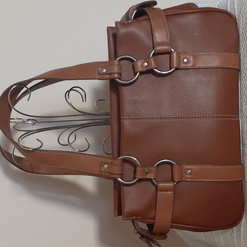 Nine & Co. Brown Leather Hand / Shoulder Bag with Structured Design